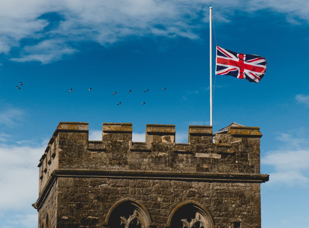 Forteresse avec un drapeau de la Grande Bretagne