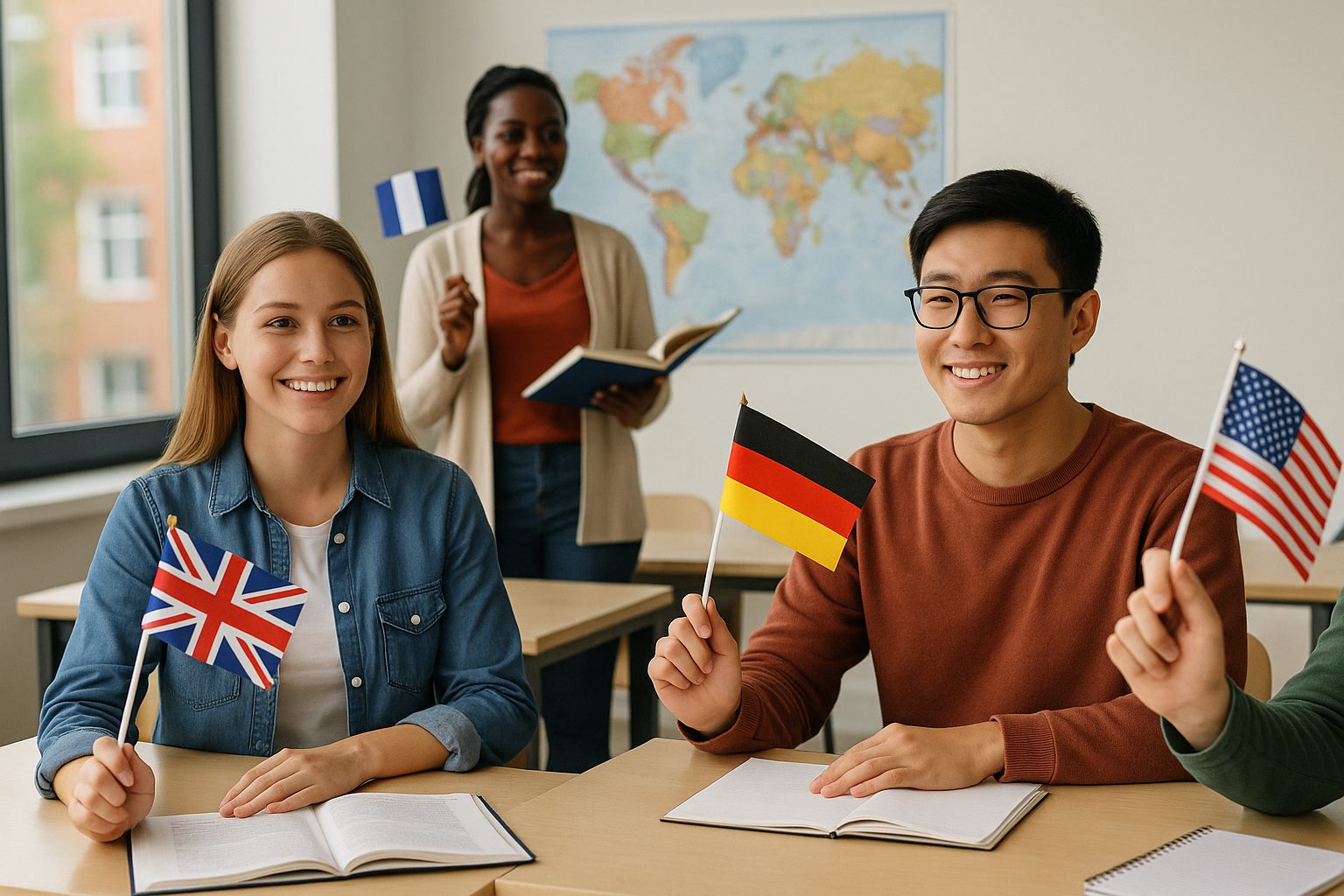 Des étudiants ayant appris l'anglais en stage intensif
